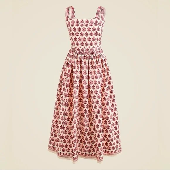 NWT J. Crew Embroidered apron dress in block print Size 0 $248 - Picture 4 of 11